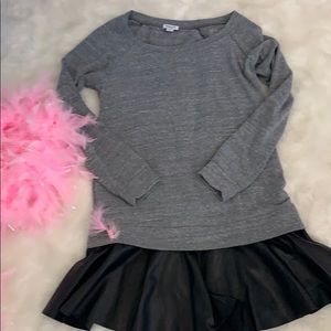 Splendid vegan leather trimmed sweatshirt xs